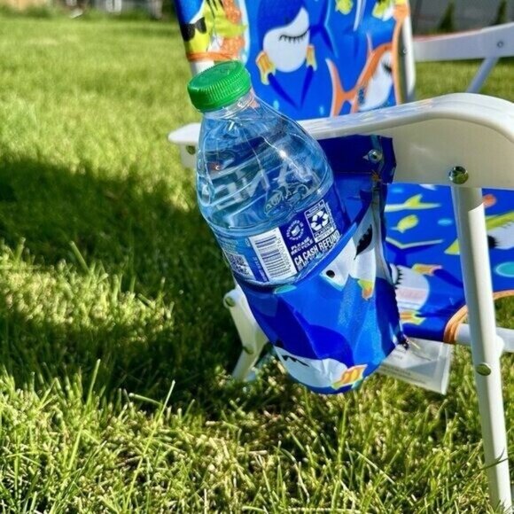 C&C CaliforniaBeach Chair Ages 3-6 Sharks Aquatic  Blue Umbrella Navy Cu… - Picture 4 of 9